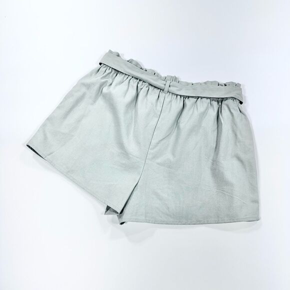 Lulus grey high waisted paper bag shorts L - Picture 2 of 10